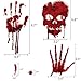 TMCCE Halloween Decoration Bloody Handprint Window Floor Clings Decals Stickers for Halloween Party Supplies - 6 Sheet