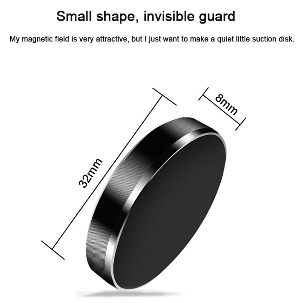 2pcs Magnetic Car Phone Holder,Universal Wall Desk Metal Magnet Sticker Mobile Stand Phone Holder Car Mount Support (Black+Gold)