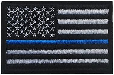 US Flag Thin Blue Line Velcro Patch/Military/Morale Patch