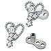 14g Cubic Zirconia Dermal Anchor Tops and Base Surgical Steel Microdermals Body Piercings (Heart)