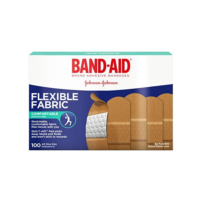 Band-Aid Adhesive Bandages, Flexible Fabric, All One Size 1" X 3" , 100 Count (Pack of 2)