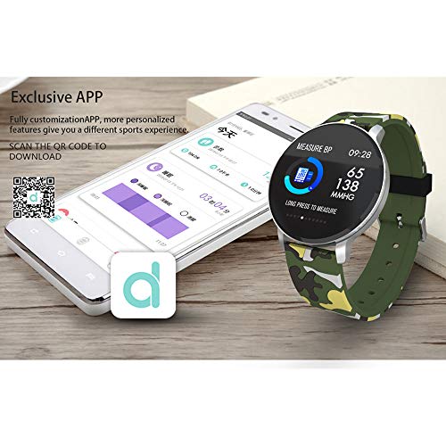 Waterproof Sport Smartwatch, Fitness Tracker with Blood Pressure Heart Rate Monitor Health Tracker Pedometer Stopwatch Step Counter Tracker, Slim Activity Tracker iOS Android Christmas Holiday Gift