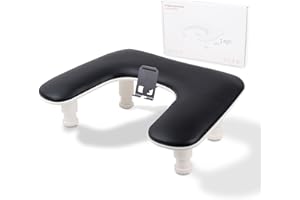 ROLOMANVE Arm Rest for Nails Tech with Adjustable Base,U shaped Comfortable Manicure Nail Hand Rest Stand Pillow Cushion for Acrylic Nail Art Tech(Black)