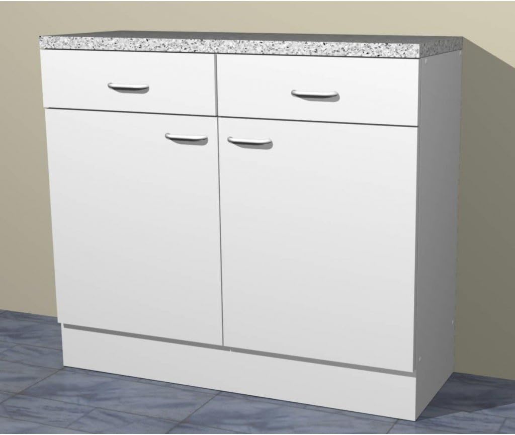 Küchenschrank in verschiedenen Breiten Start Melamin weiß/weiß (100cm