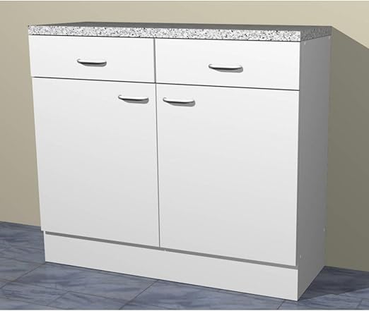 Küchenschrank in verschiedenen Breiten Start Melamin weiß/weiß (100cm