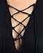 MIXMAX Women Lace Up Irregular V Neck Hooded Pollover Long Sleeve Blouse Shirt Tops (Small, Black)