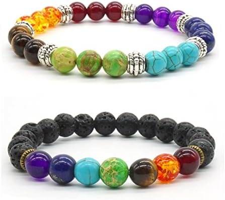 2x Handmade Buddha Bracelet Colored Agate Bead Lovers Bracelet Set Energy Healing Balance Stone Bracelet