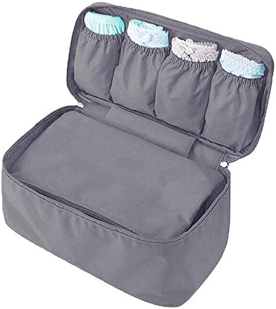Zhenxinmei Travel Underwear Storage Bag, Multi-Functional Luggage Organizers Packing Cubes Compression Pouches For Underwear Bra Socks (Grey)
