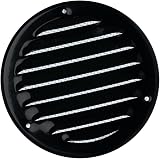 EUROPLAST Black Round Metal Air Vent Grille Cover 100mm with Insect Mesh