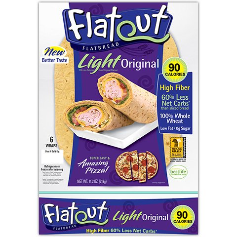 Flatout Light Wraps, Original, 6 wraps