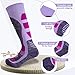 Zacro 2 Pair Ski Socks for Women - Thicken and Lengthen Outdoor Skiing Socks, Snowboard Socks for Skiing or Snowboarding, Size: US 5-7 (Purple)