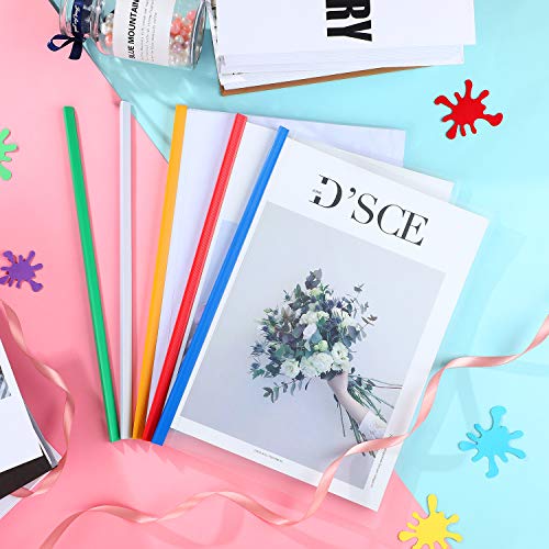 30 Pieces Binding Bars Slide Grip Binding Bars for Office School Report Cover, A4 Size, 40 Sheets Capacity, 12 Inch (5 Colors)