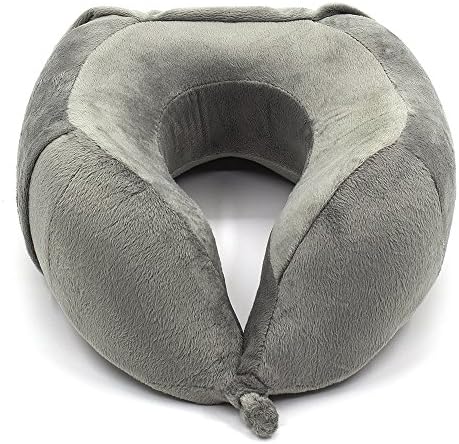 Cottile Neck Pillow with Unique Designed Attached bag &amp; Travel Pillow and Carry bag in one, Grey