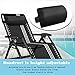WizPower Zero Gravity Chair Replacement Pillow Headrest, Zero Gravity Recliner Lounge Chair Pillow (Black)