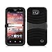 ZTE Maven Z812 (AT&T) - Black Symbiosis Stormer Impact Resistant Armor Kickstand Case + Atom LED