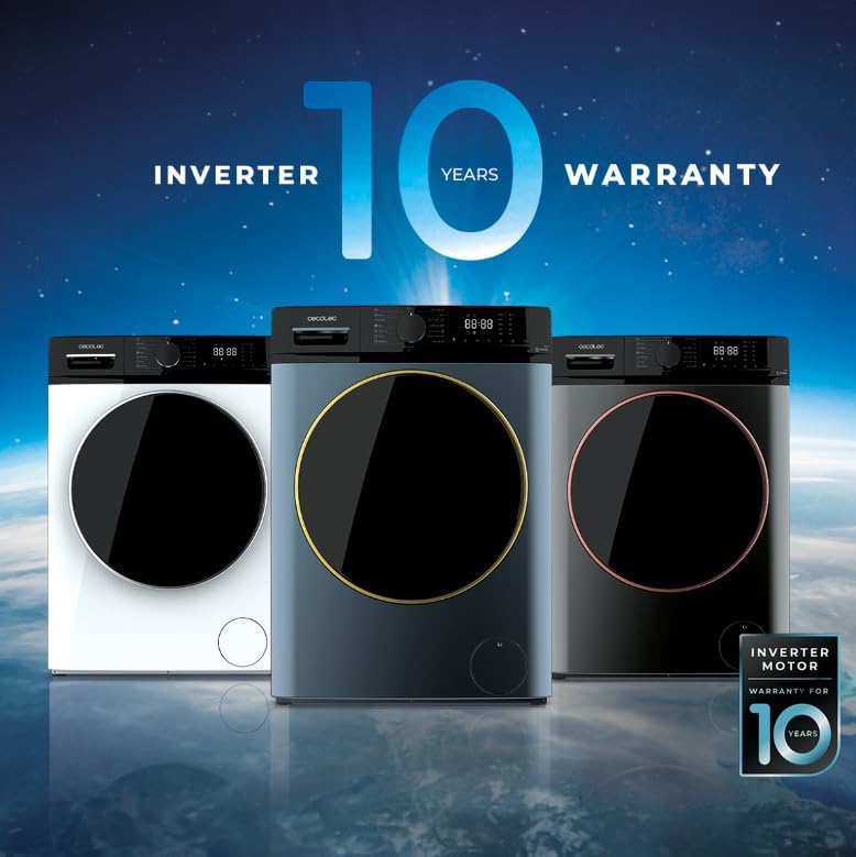Waschmaschine 10Kg Frontlader Bolero DressCode 10610 Inverter Steel A. 1400 U/min, Steam Max, Inverter Plus Motor, 15 Progr, OnSmart, Smooth Wash, Stop&Go, Antibakterielle Dichtung, Drum Clean