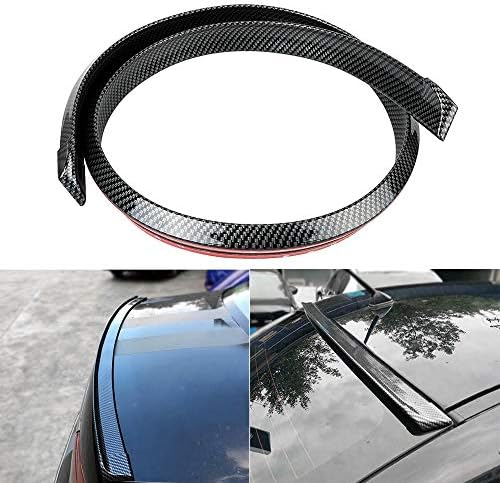 AjaxStore - Carbon Fiber Soft Rubber Sticker Auto Trunk Spoiler 5ft Car Rear Roof Wing Lip Universal Bright Self Adhesive Trim Car-styling