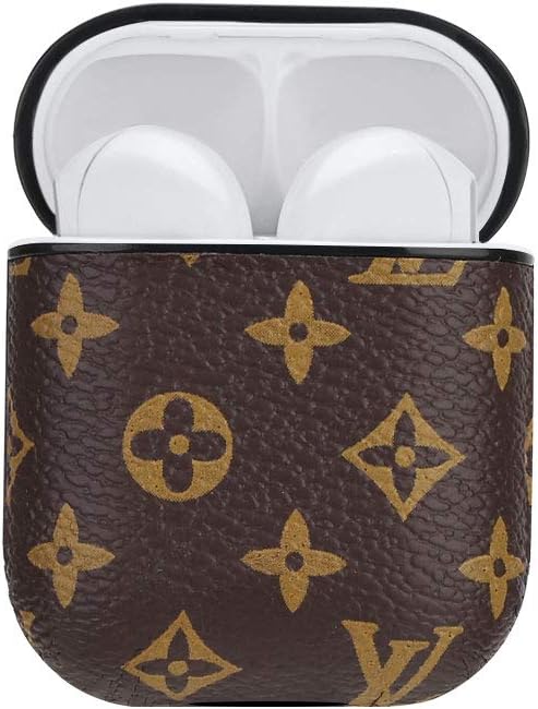 AirPods Case, Leather Protective Shockproof Case Cover AirPods Accessories with Carabiner Compatible with Apple AirPods Charging Case