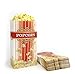 100 Popcorn Serving Bags - 'Small' Standalone Flat Bottom Paper Bag Style