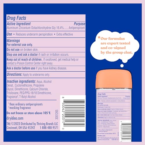 DRY IDEA GEL DEODORANT & ANTIPERSPIRANT FOR WOMEN – HYPOALLERGENIC FOR SENSITIVE SKIN, 2X LONGER SWEAT PROTECTION, 72HR ODOR CONTROL, UNSCENTED, WOMENS DEODORANT, 3 OZ
