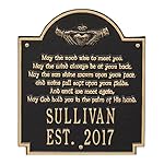 Personalized Claddagh Poem Plaque featuring The Claddagh Symbol alongside The Irish Blessing (Black Gold)
