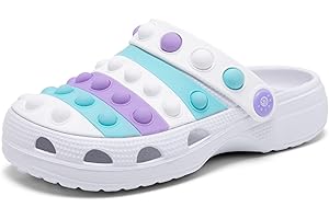 Engtoy Kids Clogs Boys Girls Garden Shoes Slip on Kids Slides Sandals Funny Lightweight Beach Slippers