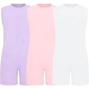 Sinleey Boys Girls 3 Pack Adaptive Clothing for Special Needs Kids Sleeveless Back Zip Romper Anti-Strip Jumpsuit