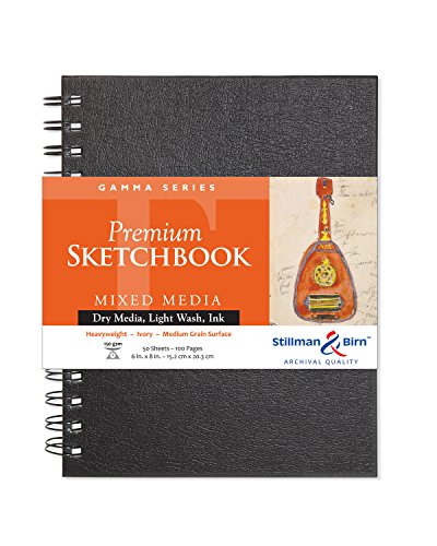 Stillman & Birn Gamma Wirebound Sketchbook, Heavyweight 100lb, Ivory White, 50 Sheets, 6x8