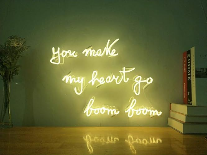 You Make My Heart Go Boom Boom Real Glass Neon Sign For Bedroom