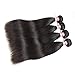Hermosa Straight Human Hair 4 Bundles 10A Unprocessed Virgin Brazilian Straight Human Hair Extensions Natural Black (18 20 22 24)