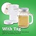 Smith's Mason Jars 6-Pack (16 oz) 473ml Glass Jars with Lids - Mason Canning Jars or Pint Jars- Ideal for Making Overnight Oats and Smoothies - All Come with Gift and Present Tags