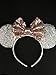 CL GIFT Rose Gold Mickey Ears,Silver White Minnie Ears, Rose Gold Minnie Ears, I Do Minnie Wedding,Minnie Bride Mouse Ears