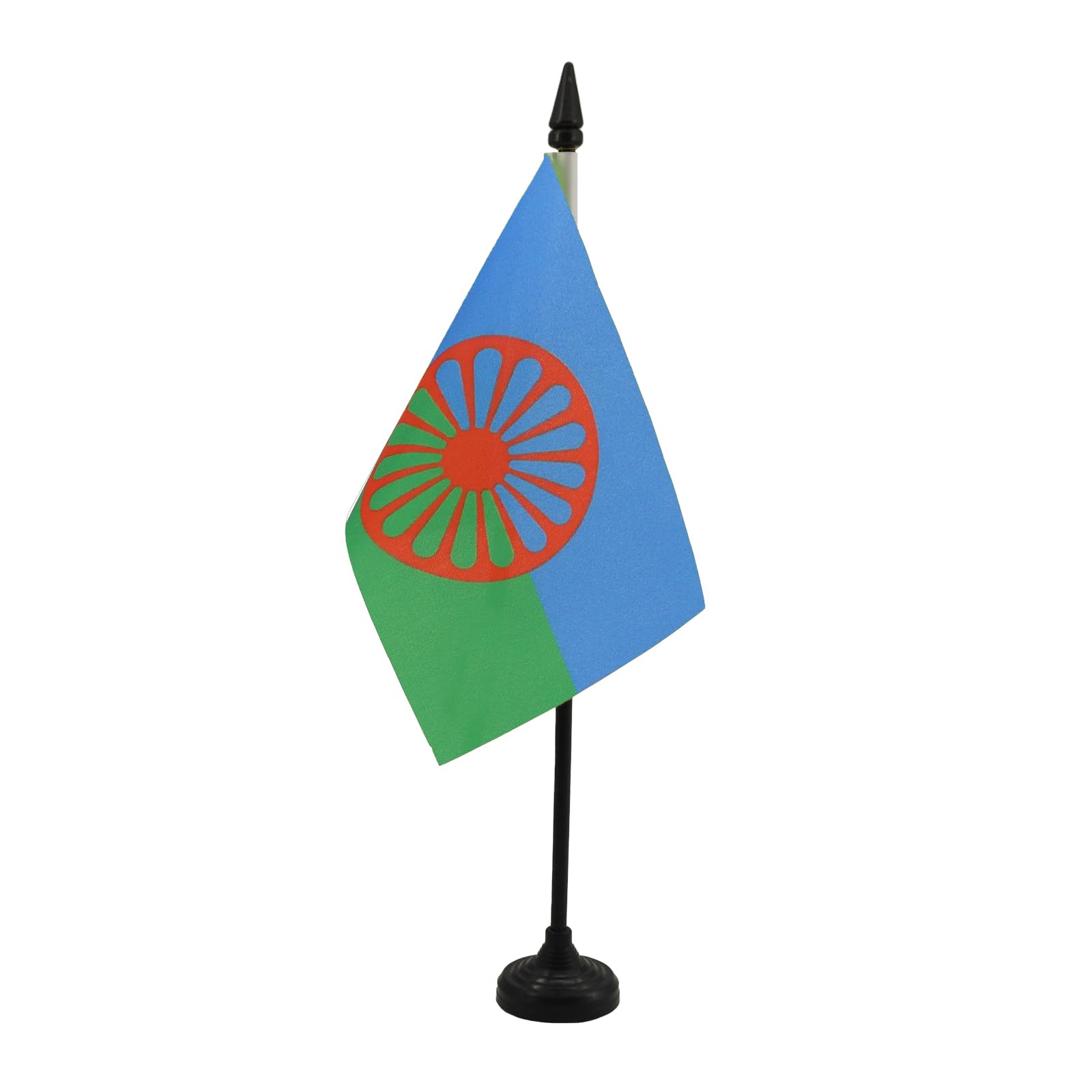 AZ FLAG - Gypsy Table Flag 4'' x 6'' - Traveller Office Mini Banner 100% Polyester 15 x 10 cm - Mini Desk Flag with 10'' Pole and Black Plastic Base
