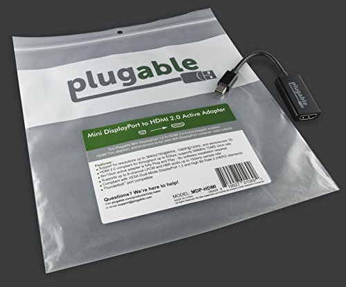 Plugable Active Mini DisplayPort to HDMI 2.0 Adapter (Supports displays up to 4k / UHD / 3840x2160@60Hz)