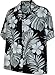 Hibiscus Blossom 100% Cotton Hawaiian Shirt Black M 410-3589