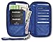 RFID Travel Passport & Document Organizer Zipper Case, Blue