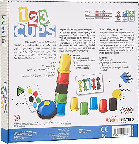 SuperHeated Neurons Speed Cups: 123 Cups | 2 6 Players | Official Version | English and Arabic Language | Ages 6+ | Board Game | Original Made In China