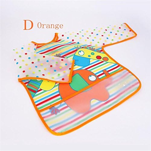 Valenla Bib Long Sleeve Waterproof Coverall Baby Bibs Cute Animals Toddler Newborn Scarf Feeding Smock For Children Baby Boy Burp Cloths D