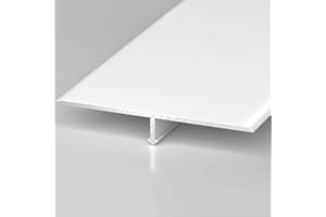 Aluminum T Molding Trim， Aluminum Transition Strip 30-60mm for Tile Wood Concrete Flooring(White,60mm/2.4in*9ft)