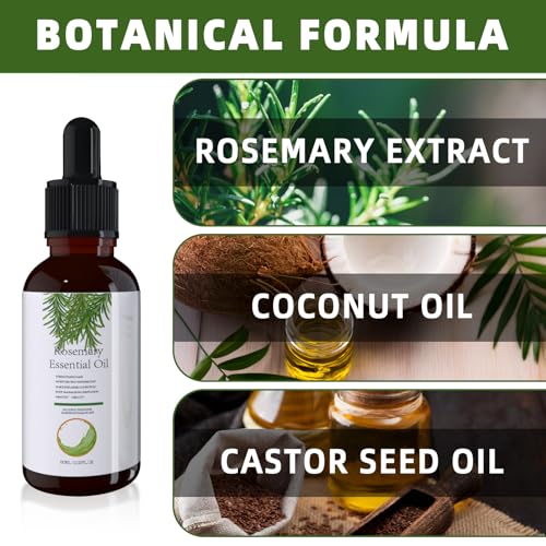 Rosemary Oil For Hair, Natural Rosemary Oil Hair Growth, Rosemary Oil For Women And Men, Nourishes Scalp (60ML)