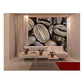 Close up of Many Coffee Beans - Removable Wall Mural | Self-Adhesive Large Wallpaper - 66x96 inches