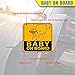 GAMPRO Set of 2 Lovely Baby ON Board Reflective Vehicle Bumper Magnet, Reflective Vehicle Car Sign Sticker Bumper for New Parents, Reduce Road Rage and Accidents for New Parent and Child(2 Pack)