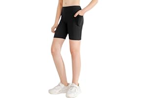Patgoal Girls Athletic Volleyball Biker Shorts Kids Dance Yoga Running Soccer Gymnastics Compression Shorts with Pockets