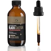 CARAWAY Jamaican Black Castor Oil for Hair Growth, Eyelashes & Eyebrows | Organic, Cold-Pressed & Unrefined | Deep Moisturizing Oil for Skin, Face & Scalp | Glass Bottle + Mascara Kit – 4 oz / 118 ml