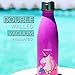 Onebttl Unicorn Stainless Steel Water Bottle, Kids Water bottle 17oz/500ml Double Wall Vacuum Insulated Thermo Bottle for Unicorn Party and Birthdays- Unicorn Party Supplies Aqua UnicornPower