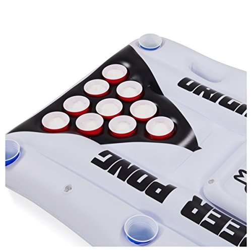 Original Party Supplies Inflatable Beer Pong Table Top with Built in Cooler for Pool and Beach, Standard 3ft x 6ft Size, Floating Pool Party Game and Lounge
