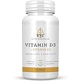 VTC VitaTradingCo. Vitamin D3 + K2 | High Potency, Bioactive Forms | 1000iu D3 + 45mcg MK-4 K2 | Boost Calcium Absorption | Immune, Heart, & Bone Support | 120 Capsules