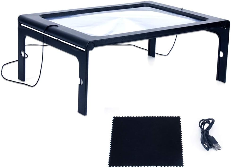 YLXQJIN 3X Full Page Magnifying Glass for Reading, HandsFree Large