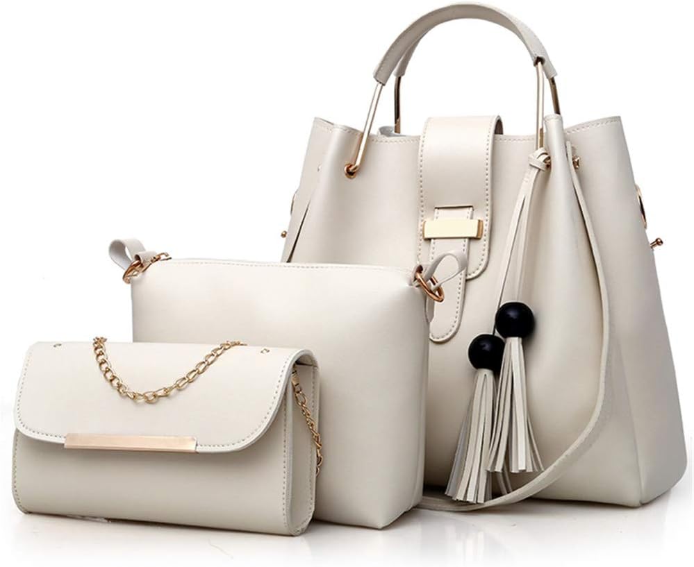 Handbags for Women Leather Tote Bag Shoulder Bag Crossbody Bags Top Handle Satchel Hobo 3pcs Purse Set