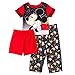 Mickey Mouse Toddler 3 Piece Pajamas Set (3T, Stars Black)